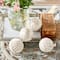 4" Distressed White Ceramic Country Orb Vase Filler Set